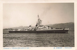 Bateau * Carte Photo * Navire Croiseur Georges LEYGUES * Militaria * Photo EMERY , Toulon - Warships
