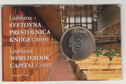 3 EURO 2010 COIN CARD SLOVENIJA LJUBLJANA SVETOVNA PRESTOLNICA KNJIGE WORLD BOOK CAPITAL SLOVENIA - Slovenia