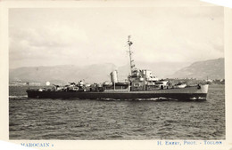 Bateau * Carte Photo * Navire Croiseur MAROCAIN * Militaria * Photo EMERY , Toulon - Warships