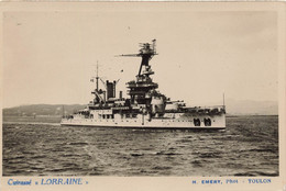 Bateau * Carte Photo * Le Cuirassé LORRAINE * Navire De Guerre * Militaria * Photo EMERY - Warships