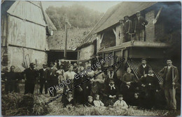 CPA Carte Photo Métier Agriculteur Agriculture Cultures Batteuse Ferme 1910 - Fermes