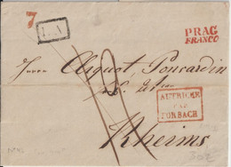 1837 - AUTRICHE / BOHEME - LETTRE FRANCO ! De PRAGUE Avec ENTREE Par FORBACH ! => REIMS - Entry Postmarks