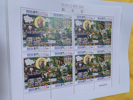 Macau Stamp Sheet MNH Temple Buddha - Bouddhisme