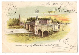 MAASEIK - Zicht Der Maasbrug Te Maeseyck - Kant Van Roosteren - Verzonden In 1900 - Uitgave : Vanderdonck - Maaseik