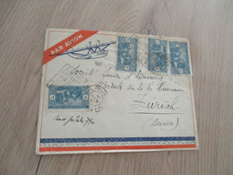 Lettre Colonies Françaises Dakar Sénégal  8 TP Oblitérarion Mécannique Dakar Porte....1936 - Briefe U. Dokumente