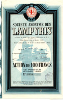 S.A. Des Lampyris - Action De 100 Frs. Au Porteur - Nice Juillet 1943. - Industrial