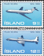 Island 432-433 (kompl.Ausg.) Postfrisch 1969 Luftverkehr - Neufs