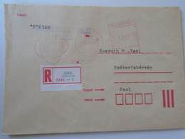 D193765  Hungary   Registered  Cover   -EMA Red Meter Freistempel  1986 Tetra - Bábolna - Viñetas De Franqueo [ATM]