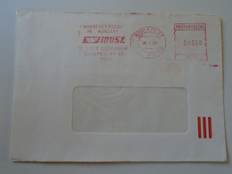 D193766  Hungary   Cover   -EMA Red Meter Freistempel  1986  IBUSZ Travel - Autobus - Budapest - Automaatzegels [ATM]