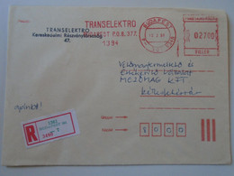 D193767  Hungary   Registered  Cover   -EMA Red Meter Freistempel  1991 Transelektro  Budapest - Timbres De Distributeurs [ATM]