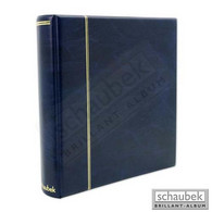 Schaubek Rb2053 Ring Binder Senator, 6 Rings, Padded Leatherette Blue - Large Format, Black Pages