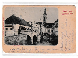 Gruss Aus Langenlois, Alte Brücke Old Postcard (Verlag V. Ferd. Mayr) Posted 1903 Langenlois To Šibenik Sebenico B230205 - Langenlois