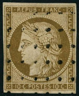 Obl. N°1 10c Bistre, Signé Roumet - TB - 1849-1850 Ceres