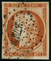Obl. N°5 40c Orange, Signé Roumet - TB - 1849-1850 Cérès