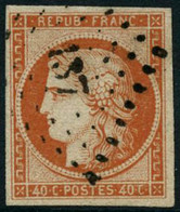 Obl. N°5a 40c Orange Vif, Signé Scheller - TB - 1849-1850 Ceres