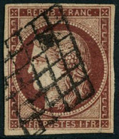 Obl. N°6 1f Carmin Foncé - TB - 1849-1850 Ceres