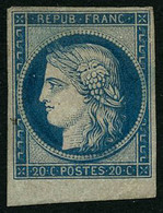 ** N°8f 20c Bleu Réimp - TB - 1849-1850 Ceres