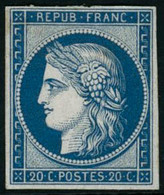 ** N°8f 20c Bleu Réimp - TB - 1849-1850 Ceres