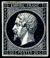 * N°14Ab 20c Bleu-noir, Type I Signé JF Brun - TB - 1853-1860 Napoleon III
