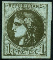 ** N°39Cb 1c Olive Foncé, R3 - TB - 1870 Bordeaux Printing