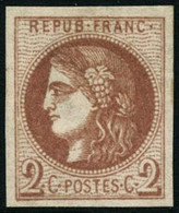 ** N°40B 2c Brun-rouge R2 - TB - 1870 Bordeaux Printing