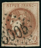 Obl. N°40B 2c Brun-rouge R2, Obl GC 5005 (Alger) - TB - 1870 Bordeaux Printing