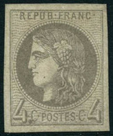 ** N°41B 4c Gris R2 - TB - 1870 Bordeaux Printing