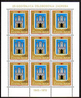 YUGOSLAVIA 1970 Zagreb Liberation Anniversary Sheetlet MNH / **.  Michel 1381 - Blocks & Sheetlets