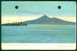 G127 - CASTELLAMMARE DI STABIA - VESUVIO LIT DE LUCA GENTILE 1908 NB FORI SULLA CARTOLINA - Castellammare Di Stabia