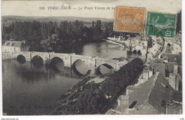 24  - TERRASSON - Le Pont Vieux Et La Route De Brive ( Semeuse 10 C + 5 C + Cachet 'TERRASSON - Dordogne " 1924 ) - Terrasson-la-Villedieu