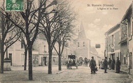 St Romain * Place Et L'église Du Village * Attelage * Débit De Tabac Tabacs - Otros & Sin Clasificación