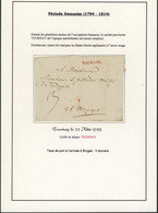 Page De Collection - Précurseurs : LAC Datée De Tournay (1795) + Obl Linéaire Rouge TOURNAY > Bruges / 3 Stuyvers - 1794-1814 (Periodo Francese)