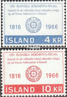 Island 406-407 (kompl.Ausg.) Postfrisch 1966 Literaturgesellschaft - Neufs