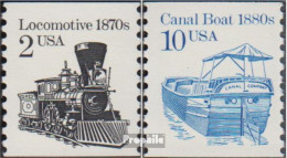 USA 1870,1872 (kompl.Ausg.) Postfrisch 1987 Fahrzeuge - Lokomotive, Kanalboot - Ungebraucht