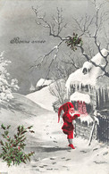 Lutin Dans La Neige * CPA Illustrateur * Lutins Leprechaun Hiver * Bonne Année - Andere & Zonder Classificatie