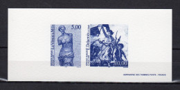 " LE LOUVRE / LA VENUS DE MILO / LA LIBERTE " Sur Gravure Officielle De 1999 N° YT 3234 + 3236 - Museums