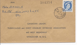 16452) Canada Cover Brief Lettre 1956 BC British Columbia Postmark Cancel - Cartas & Documentos