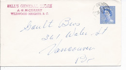16454) Canada Cover Brief Lettre 1958 Closed BC British Columbia Post Office Postmark Cancel - Storia Postale