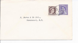 16455) Canada Cover Brief Lettre 1958 Closed BC British Columbia Post Office Postmark Cancel - Lettres & Documents