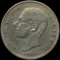 LaZooRo: Spain 5 Pesetas 1887 VF - Silver - Premières Frappes