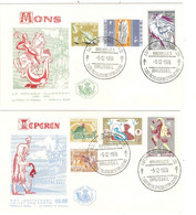 PM223/ FDC 1114 > 1120 Antituberculeux Noël Légendes Et Folklore Belges MONS & IEPEREN Obl.Bruxelles 5/12/1959 - 1951-1960