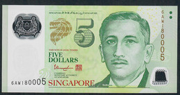 SINGAPORE P47f 5 DOLLARS 2007  1 Star/Back #5AW Issued 2020 UNC. - Singapore