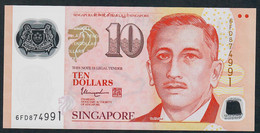 SINGAPORE P48n  10 DOLLARS ND 2 Inverted Trianglesr/Back #6FD UNC. - Singapour