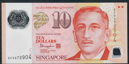 SINGAPORE P48n  10 DOLLARS ND 2 Inverted Trianglesr/Back #6FV UNC. - Singapore