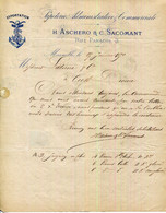 FACTURE.13.MARSEILLE.PAPETERIE ADMINISTRATIVE & COMMERCIALE.ASCHERO & SACOMANT 3 RUE PARADIS. - Printing & Stationeries