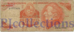 URUGUAY 10000 PESOS 1974 PICK 53c FINE - Uruguay