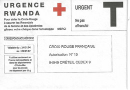 Enveloppe Croix Rouge Française  Urgence RWANDA - Cruz Roja
