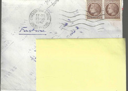Facture Plier Forma Enveloppe - Manque De Papier. Affranchie Avec 2 N° 681 Brun Clair - Cartas & Documentos