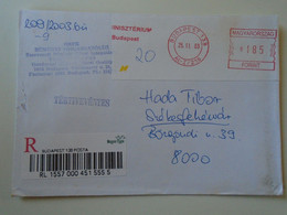 D193785 Hungary Registered Cover  Avis De Reception -EMA Red Meter Freistempel 2003  Budapest OTP Bank - Viñetas De Franqueo [ATM]
