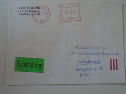 D193789 Hungary  Cover -EMA Red Meter Freistempel  1998   Vitézi Rend - Budapest -Székesfehérvár - Viñetas De Franqueo [ATM]